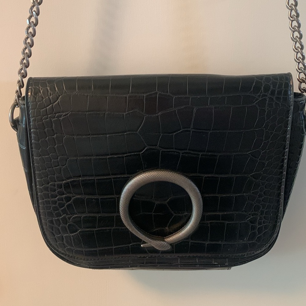 Zara Croc Embossed Shoulder Bag - Picture 2 of 14